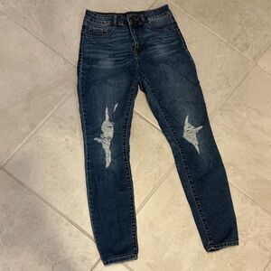 Rewash Dark Blue Distressed Skinny Jeans